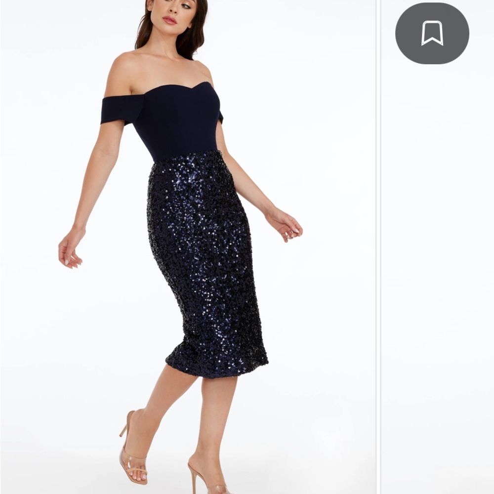 New! Dress the Population Bailey Sequin Dress in BLACK Sz Small $268